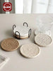 Madebyblanc 4pcs/8pcs Set Cup Coasters, Minimalist Coasters Lined With Non-Woven Fabric, Suitable For Coffee Table, Home Decor, Bar, Gift - Brown Series Birthday Gifts Graduation