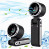 Portable Handheld Turbo Fan, 5000mAh Rechargeable Battery, Up To 12H Runtime, 5 Gear Wind, LED Display, 180° Foldable, 3-In-1 Fan, Rechargeable Stylish Fan With Air-Turbo-Tech Cooling For Outdoor Activities, Travel, Work&Beach Trip Essentials(Black)